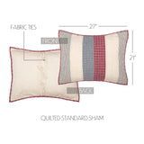 Hatteras 5PC Americana Red Bedding Set Twin (1 Quilt, 2 Shams, 2 Pillowcases)