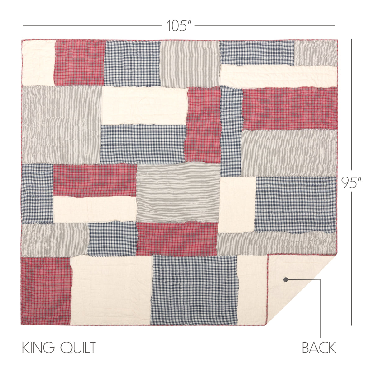 Hatteras 6PC Americana Red Bedding Set King (1 Quilt, 2 Shams, 2 Pillowcases, 1 Bedskirt)