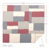 Hatteras 6PC Americana Red Bedding Set King (1 Quilt, 2 Shams, 2 Pillowcases, 1 Bedskirt)