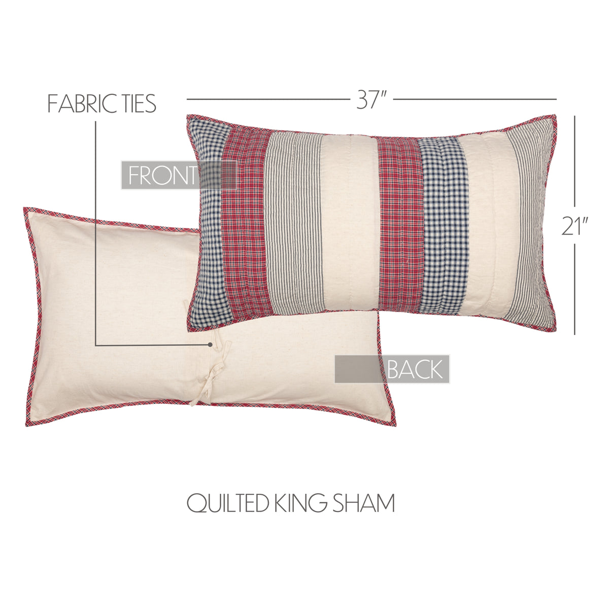 Hatteras 6PC Americana Red Bedding Set King (1 Quilt, 2 Shams, 2 Pillowcases, 1 Bedskirt)