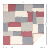 Hatteras 6PC Americana Red Bedding Set Queen (1 Quilt, 2 Shams, 2 Pillowcases, 1 Bedskirt)