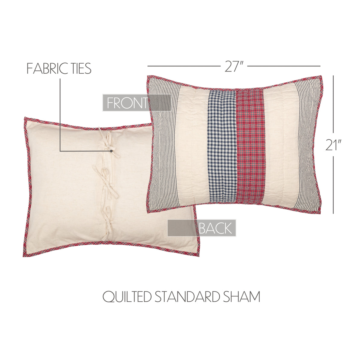 Hatteras 6PC Americana Red Bedding Set Queen (1 Quilt, 2 Shams, 2 Pillowcases, 1 Bedskirt)