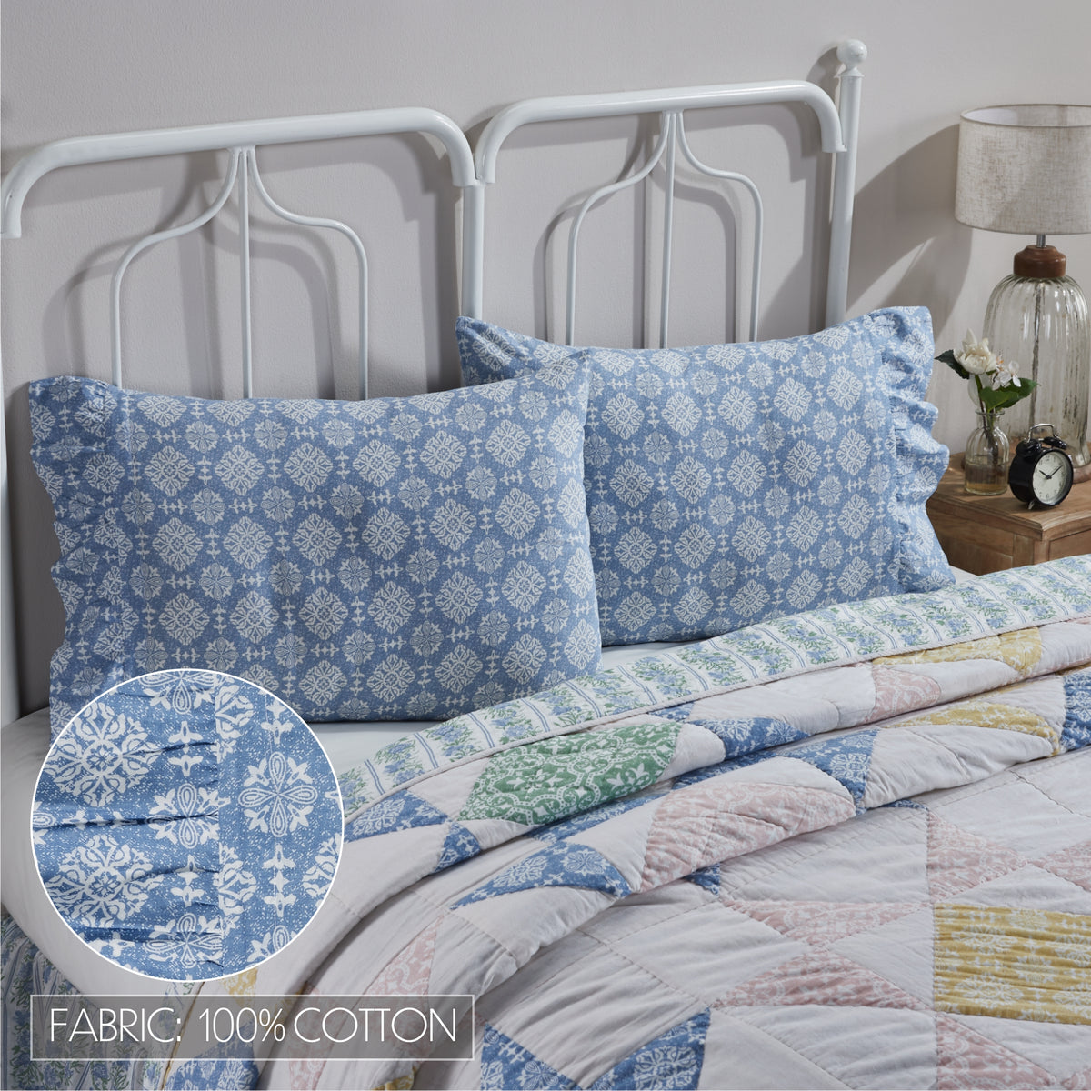 Jolie 6PC Basil Green Bedding Set Queen (1 Quilt, 2 Shams, 2 Pillowcases, 1 Bedskirt)