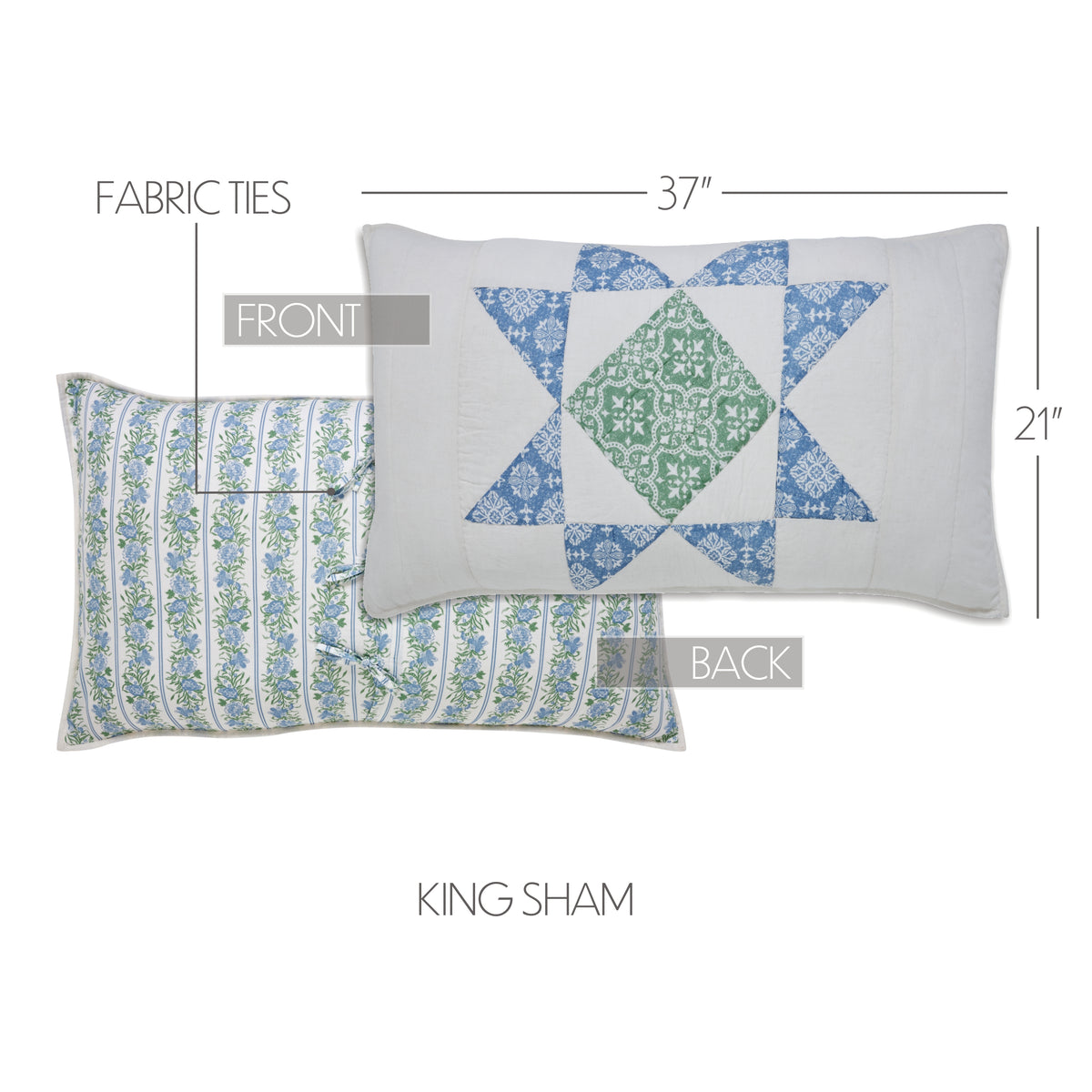 Jolie 8PC Basil Green Bedding Set King (1 Quilt, 2 Shams, 2 Pillowcases, 1 Bedskirt, 2 Euros)