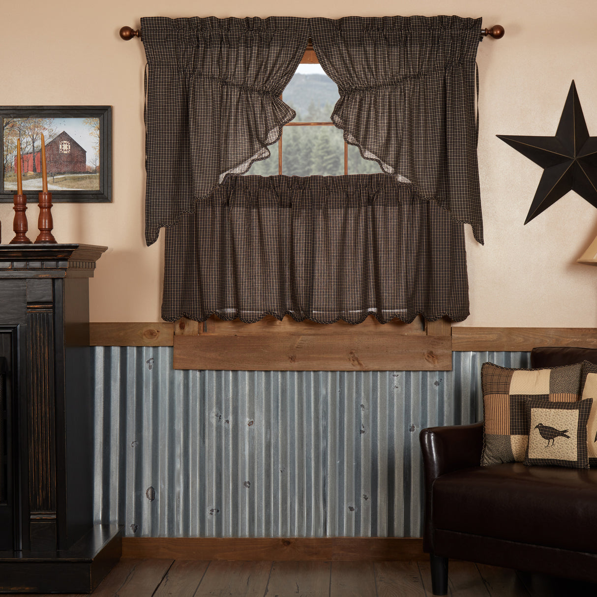 Kettle Grove Plaid Curtain Set