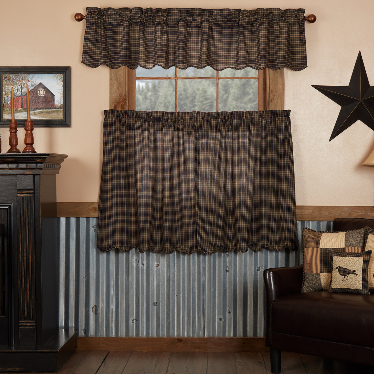 Kettle Grove Plaid Curtain Set