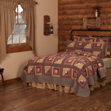 Millsboro 5PC Burgundy Bedding Set Luxury King (1 Quilt, 2 Shams, 2 Pillowcases)