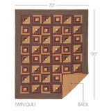 Millsboro 6PC Burgundy Bedding Set Twin (1 Quilt, 2 Shams, 2 Pillowcases, 1 Bedskirt)