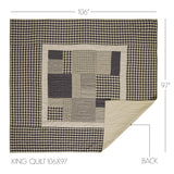 My Country 5PC Navy Bedding Set Twin (1 Quilt, 2 Shams, 2 Pillowcases)