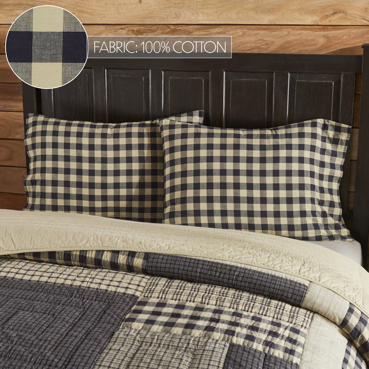 My Country 5PC Navy Bedding Set Twin (1 Quilt, 2 Shams, 2 Pillowcases)