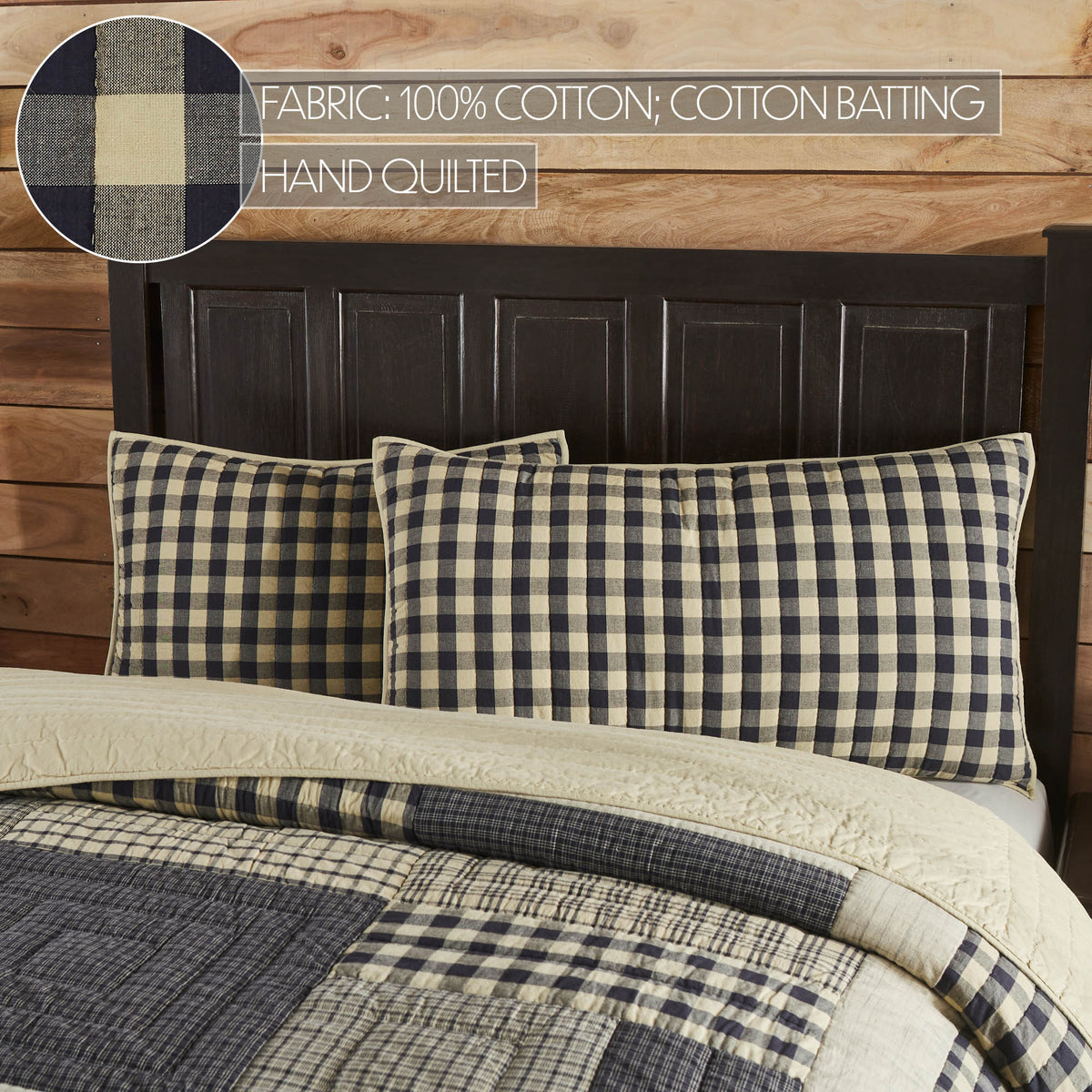 My Country 6PC Navy Bedding Set King (1 Quilt, 2 Shams, 2 Pillowcases, 1 Bedskirt)