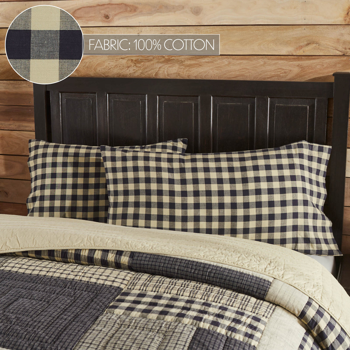 My Country 6PC Navy Bedding Set King (1 Quilt, 2 Shams, 2 Pillowcases, 1 Bedskirt)