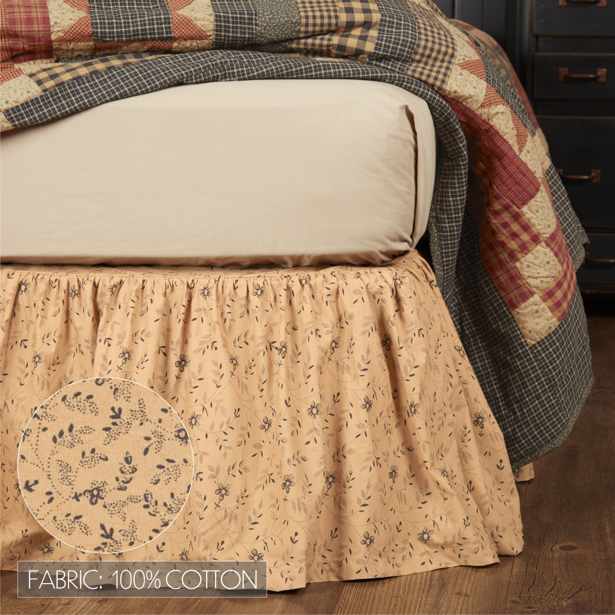 Maisie 6PC Natural Bedding Set King (1 Quilt, 2 Shams, 2 Pillowcases, 1 Bedskirt)
