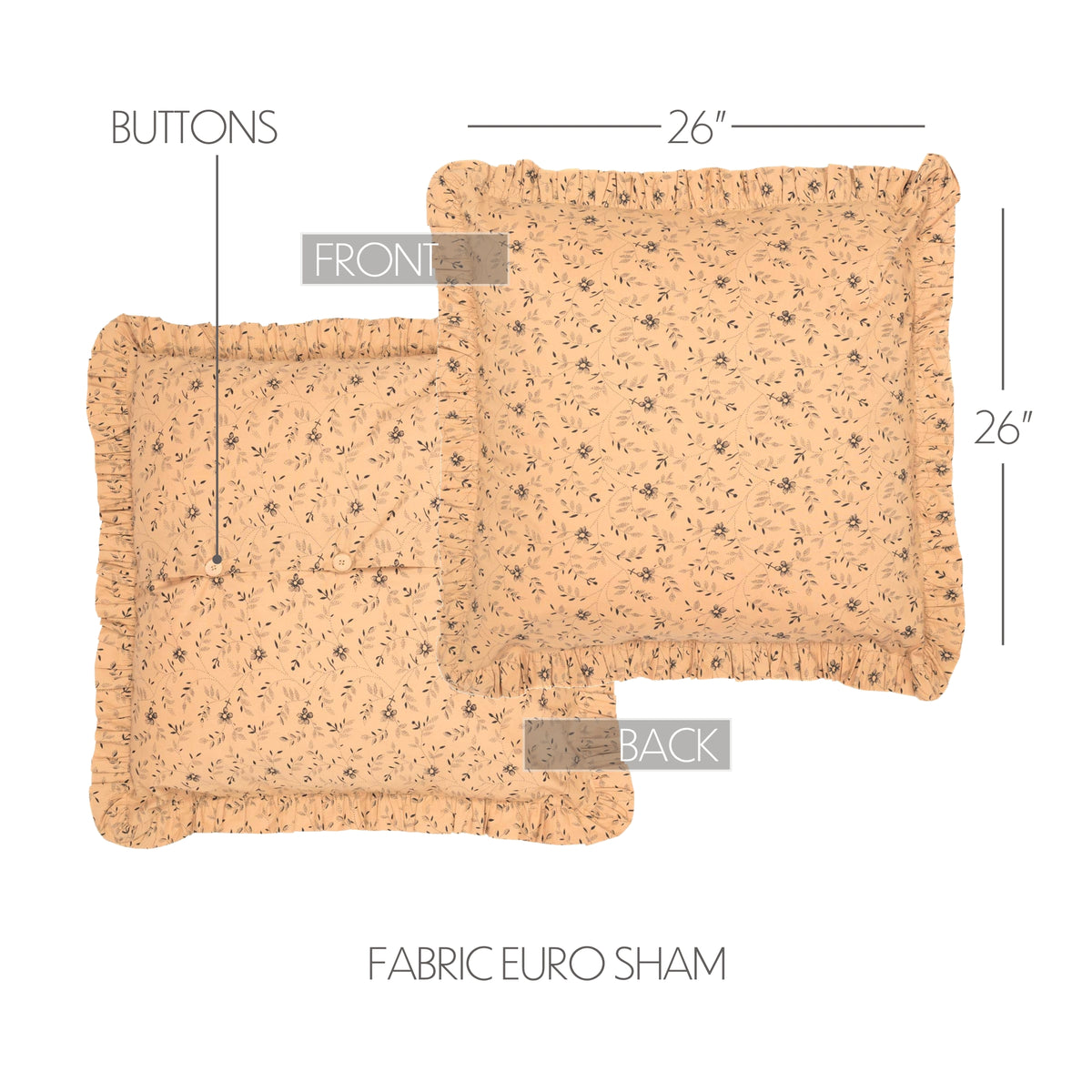 Maisie 8PC Natural Bedding Set Luxury King (1 Quilt, 2 Shams, 2 Pillowcases, 1 Bedskirt, 2 Euros)