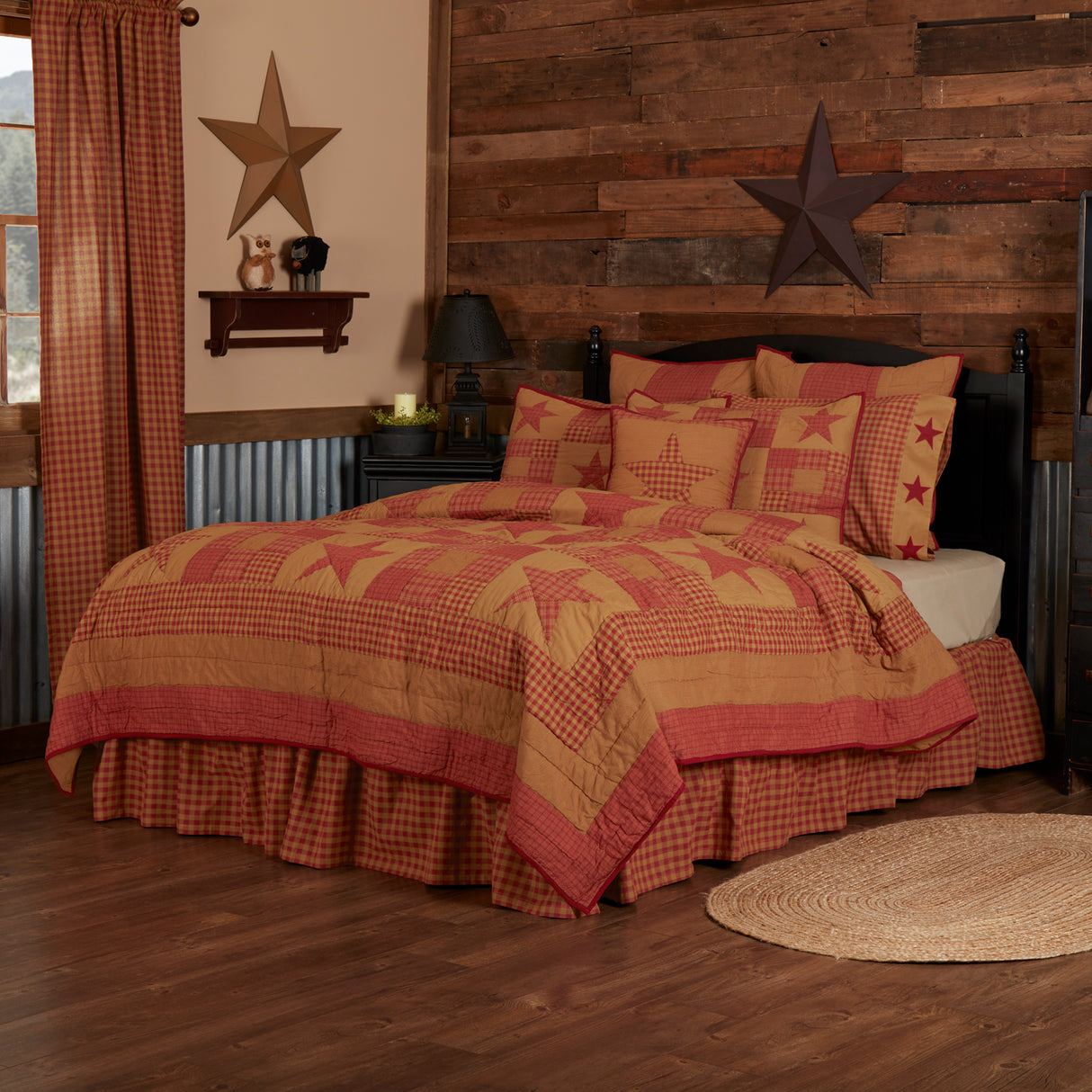Ninepatch Star 5 Piece Quilt Set