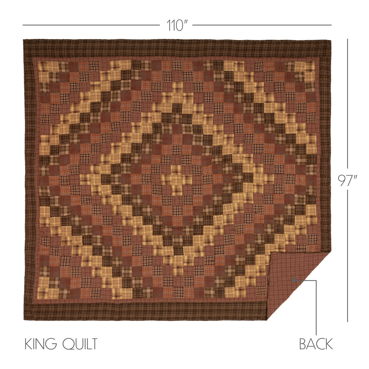 Prescott 5PC Russet Bedding Set King (1 Quilt, 2 Shams, 2 Pillowcases)