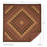 Prescott 5PC Russet Bedding Set Queen (1 Quilt, 2 Shams, 2 Pillowcases)