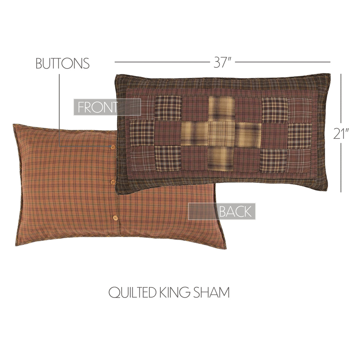 Prescott 6PC Russet Bedding Set King (1 Quilt, 2 Shams, 2 Pillowcases, 1 Bedskirt)