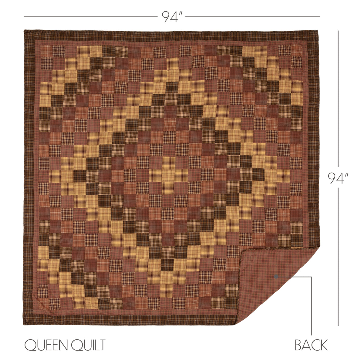 Prescott 6PC Russet Bedding Set Queen (1 Quilt, 2 Shams, 2 Pillowcases, 1 Bedskirt)
