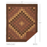 Prescott 8PC Russet Bedding Set Twin (1 Quilt, 2 Shams, 2 Pillowcases, 1 Bedskirt, 2 Euros)