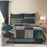 Pine Grove 6PC Pine Green Bedding Set Luxury King (1 Quilt, 2 Shams, 2 Pillowcases, 1 Bedskirt)