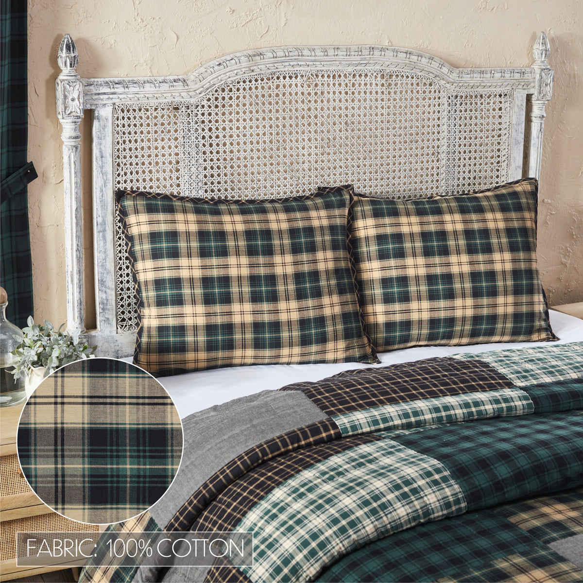 Pine Grove 6PC Pine Green Bedding Set Twin (1 Quilt, 2 Shams, 2 Pillowcases, 1 Bedskirt)