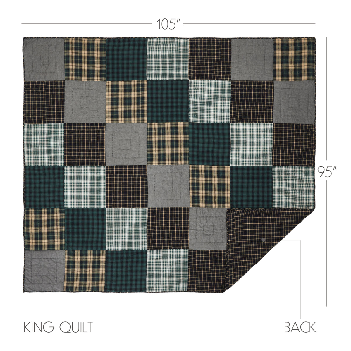 Pine Grove 8PC Pine Green Bedding Set Twin (1 Quilt, 2 Shams, 2 Pillowcases, 1 Bedskirt, 2 Euros)