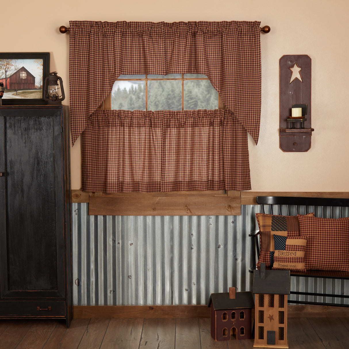 Patriotic Patch Curtain Set