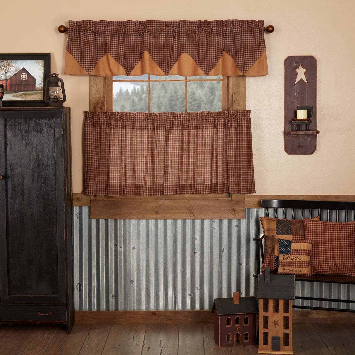 Patriotic Patch Curtain Set