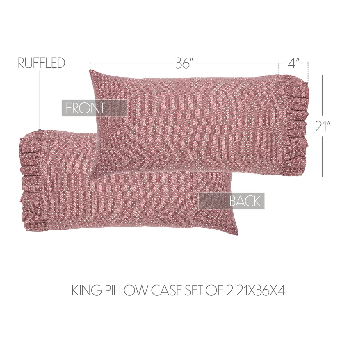 Pip Vinestar 5PC Burgundy Bedding Set King (1 Quilt, 2 Shams, 2 Pillowcases)