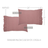 Pip Vinestar 8PC Burgundy Bedding Set Queen (1 Quilt, 2 Shams, 2 Pillowcases, 1 Bedskirt, 2 Euros)