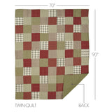 Prairie Winds 5PC Brick Red Bedding Set Twin (1 Quilt, 2 Shams, 2 Pillowcases)