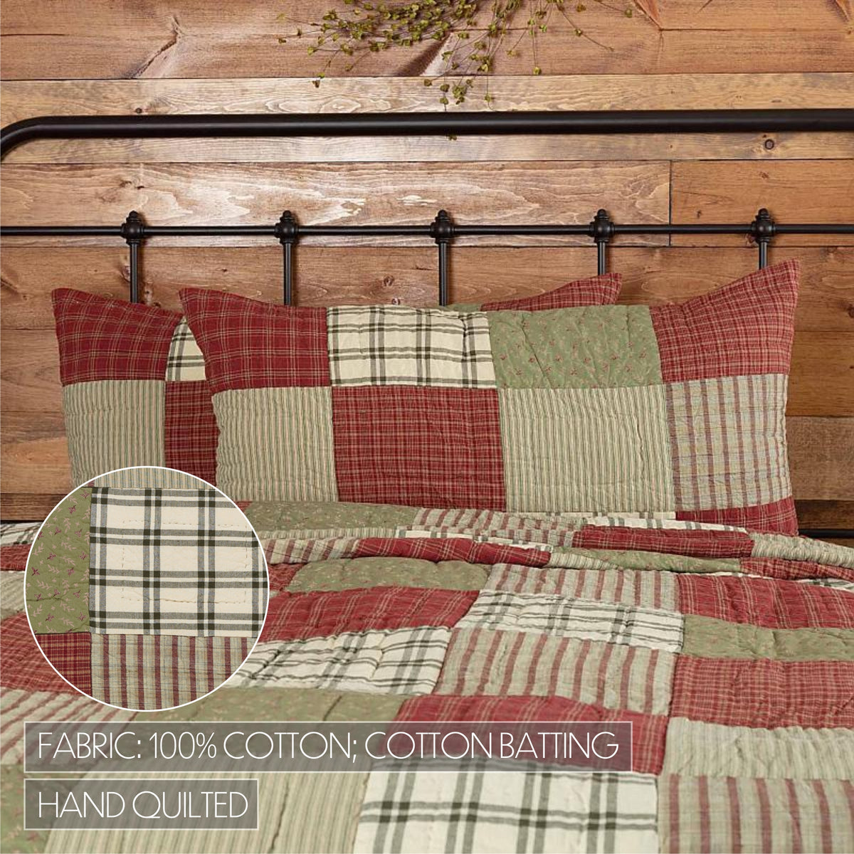 Prairie Winds 6PC Brick Red Bedding Set King (1 Quilt, 2 Shams, 2 Pillowcases, 1 Bedskirt)