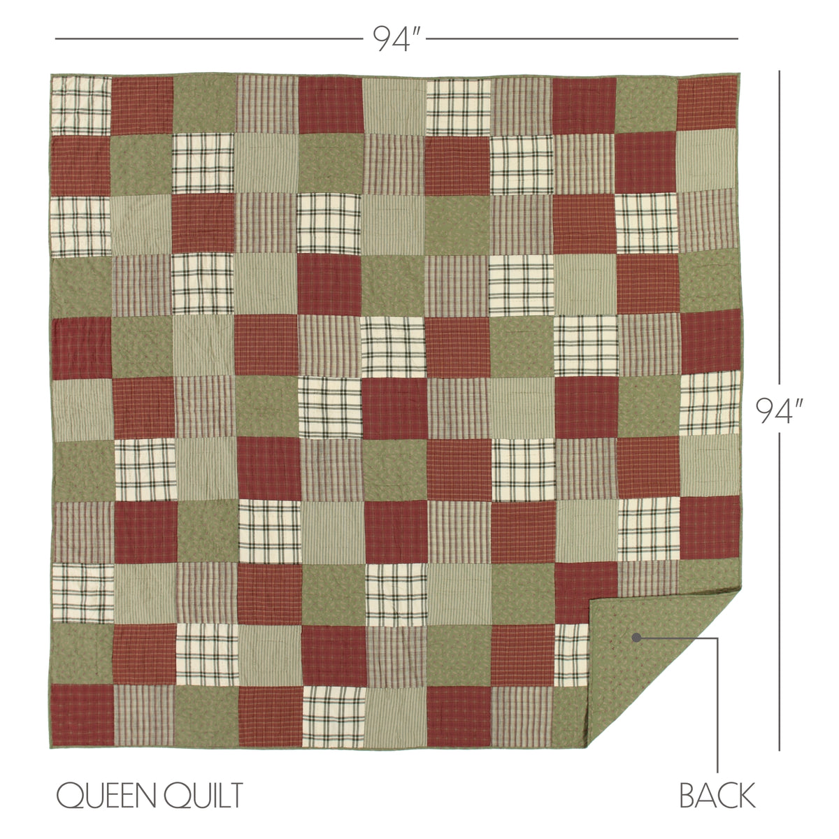 Prairie Winds 6PC Brick Red Bedding Set Queen (1 Quilt, 2 Shams, 2 Pillowcases, 1 Bedskirt)