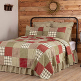 Prairie Winds 6PC Brick Red Bedding Set Twin (1 Quilt, 2 Shams, 2 Pillowcases, 1 Bedskirt)