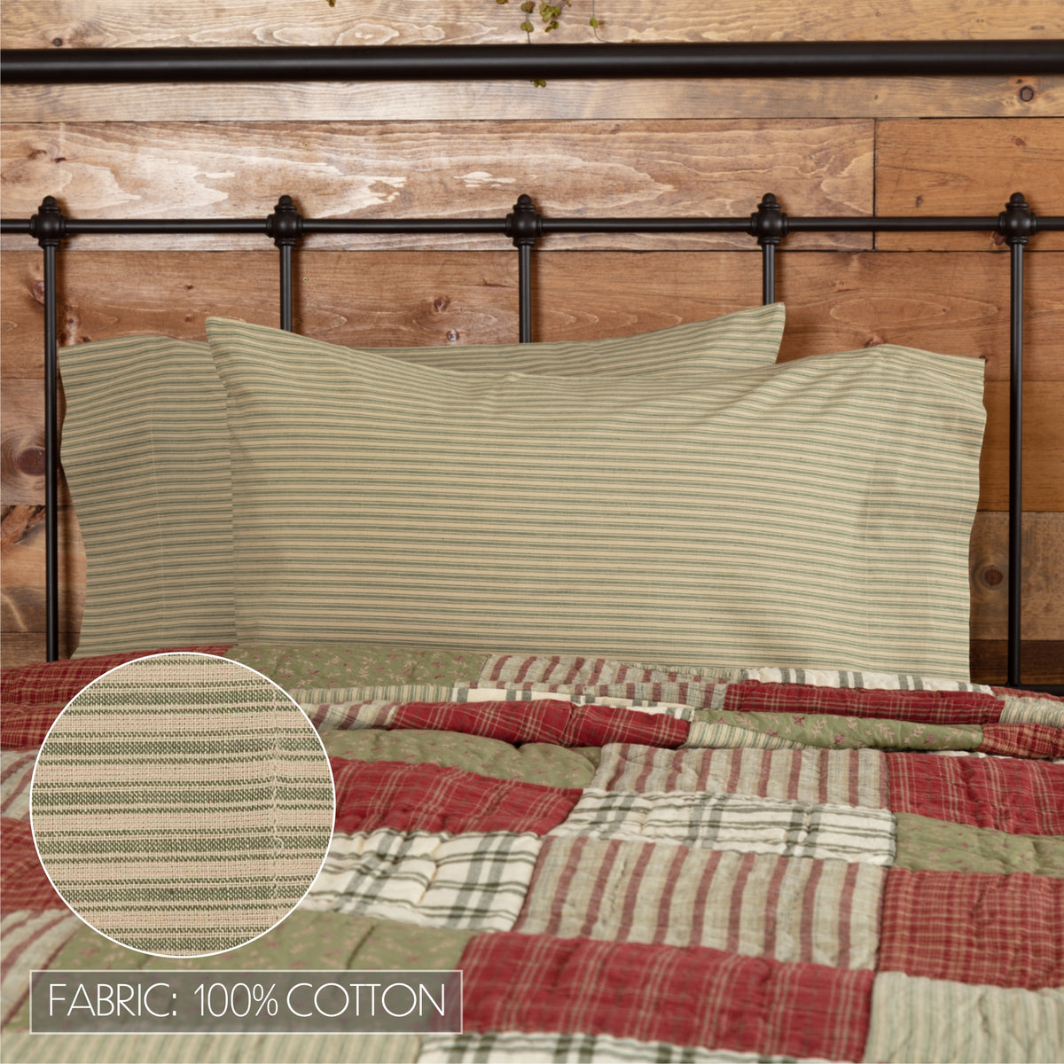 Prairie Winds 6PC Brick Red Bedding Set Twin (1 Quilt, 2 Shams, 2 Pillowcases, 1 Bedskirt)