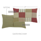Prairie Winds 8PC Brick Red Bedding Set King (1 Quilt, 2 Shams, 2 Pillowcases, 1 Bedskirt, 2 Euros)