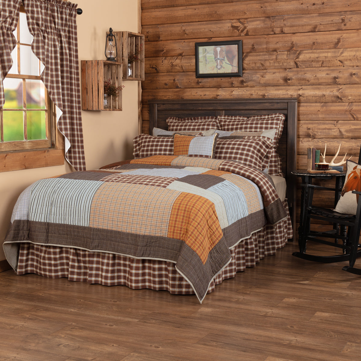 Rory 5PC Greige Bedding Set Twin (1 Quilt, 2 Shams, 2 Pillowcases)