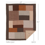 Rory 5PC Greige Bedding Set Twin (1 Quilt, 2 Shams, 2 Pillowcases)