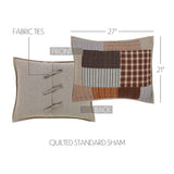 Rory 5PC Greige Bedding Set Twin (1 Quilt, 2 Shams, 2 Pillowcases)