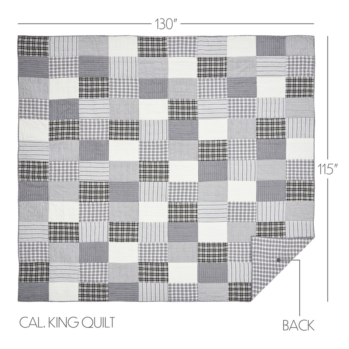 Sawyer Mill Black 5 Piece Quilt Set