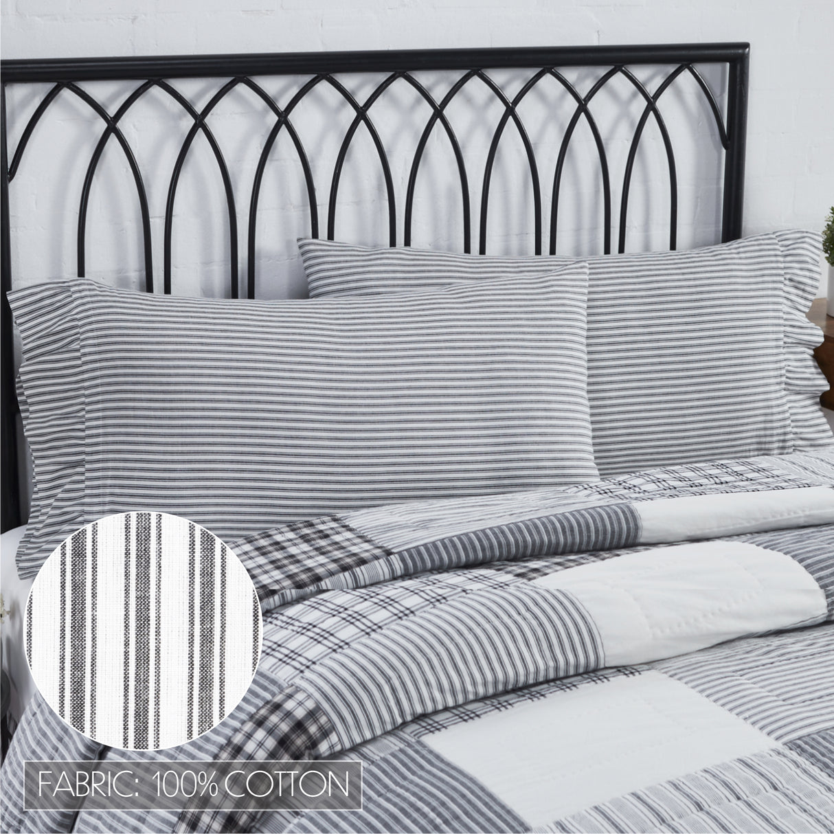 Sawyer Mill Black 5 Piece Quilt Set