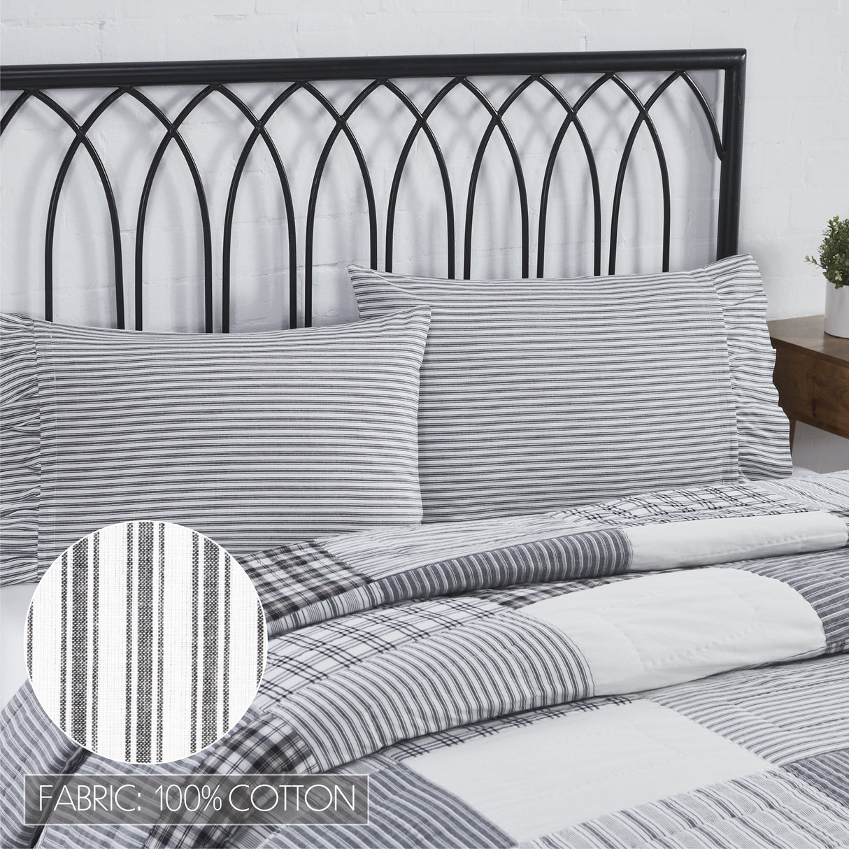 Sawyer Mill Black 5 Piece Quilt Set