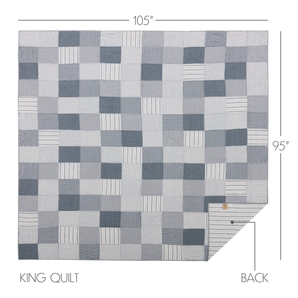 Sawyer Mill Blue 8 Piece King Quilt Set (1 King Quilt, 2 King Shams, 2 King Pillowcase, 2 Euro Shams, 1 King Bed Skirt)
