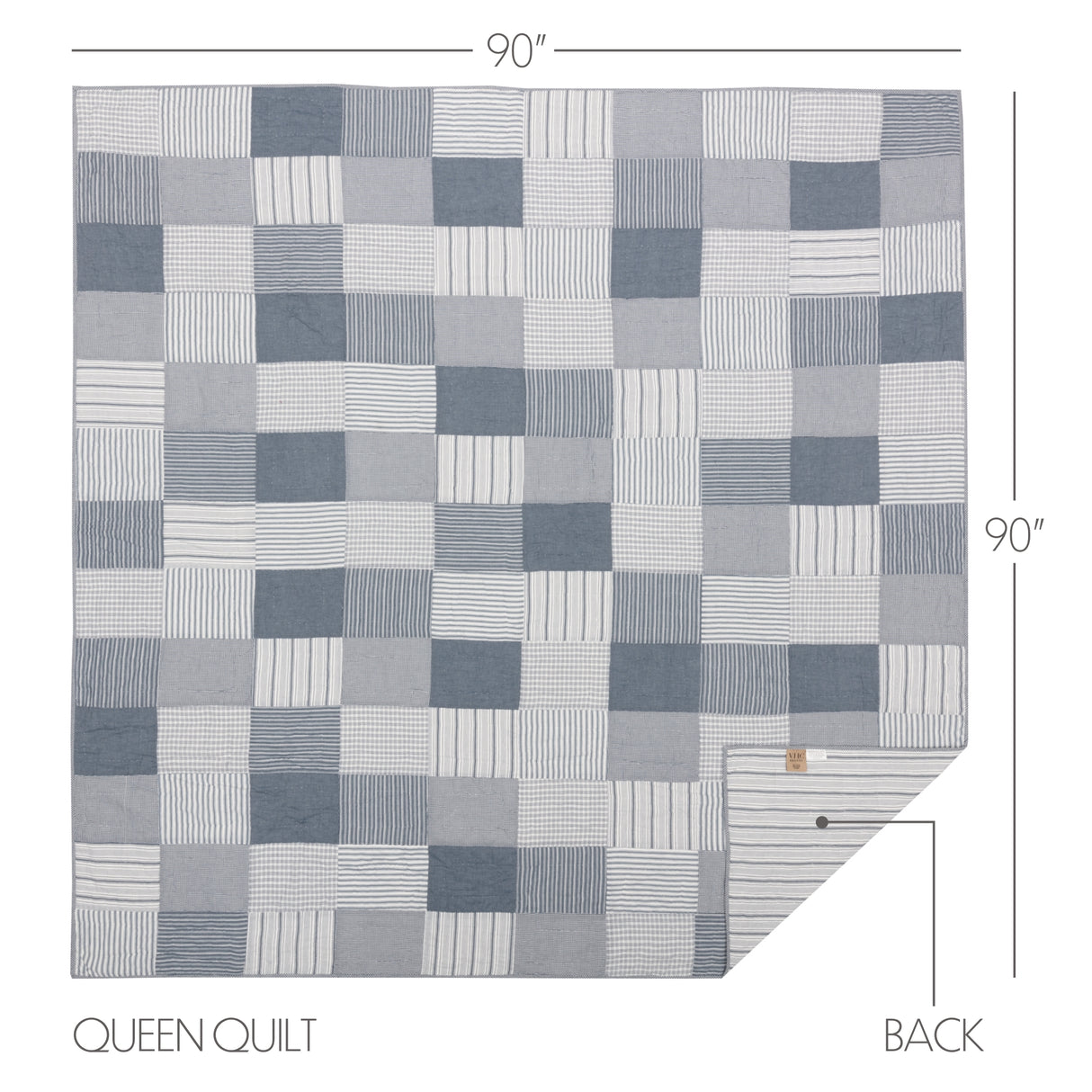 Sawyer Mill Blue 8 Piece Queen Quilt Set (1 Queen Quilt, 2 Standard Shams, 2 Standard Pillowcase, 2 Euro Shams, 1 Queen Bed Skirt)