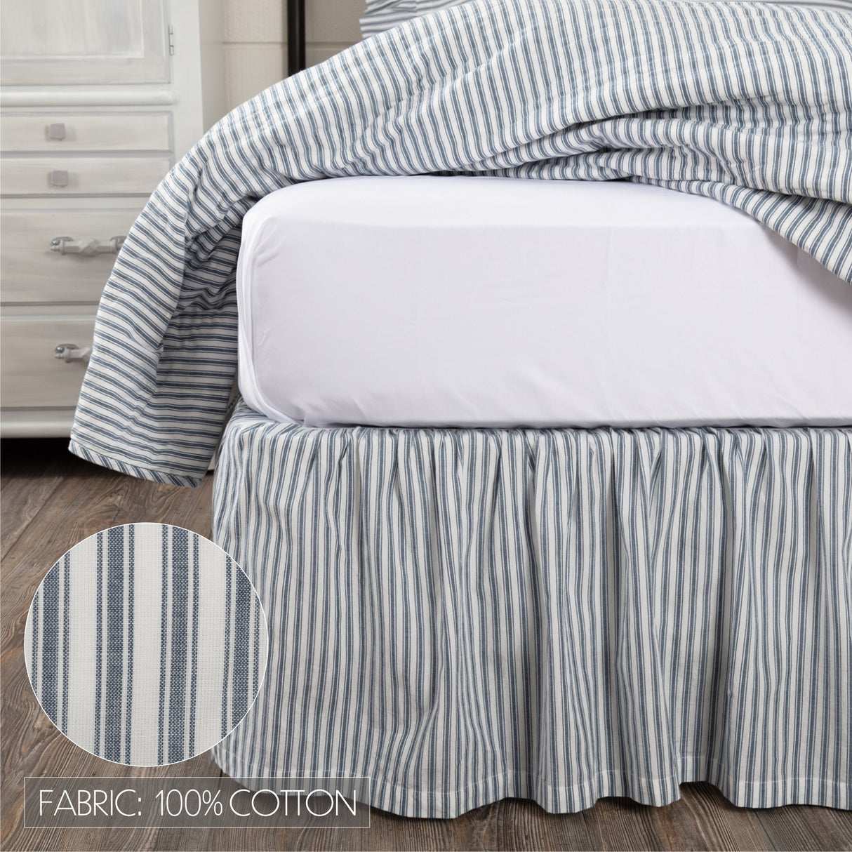 Sawyer Mill Blue 8 Piece Twin Quilt Set (1 Twin Quilt, 2 Standard Shams, 2 Standard Pillowcase, 2 Euro Shams, 1 Twin Bed Skirt)