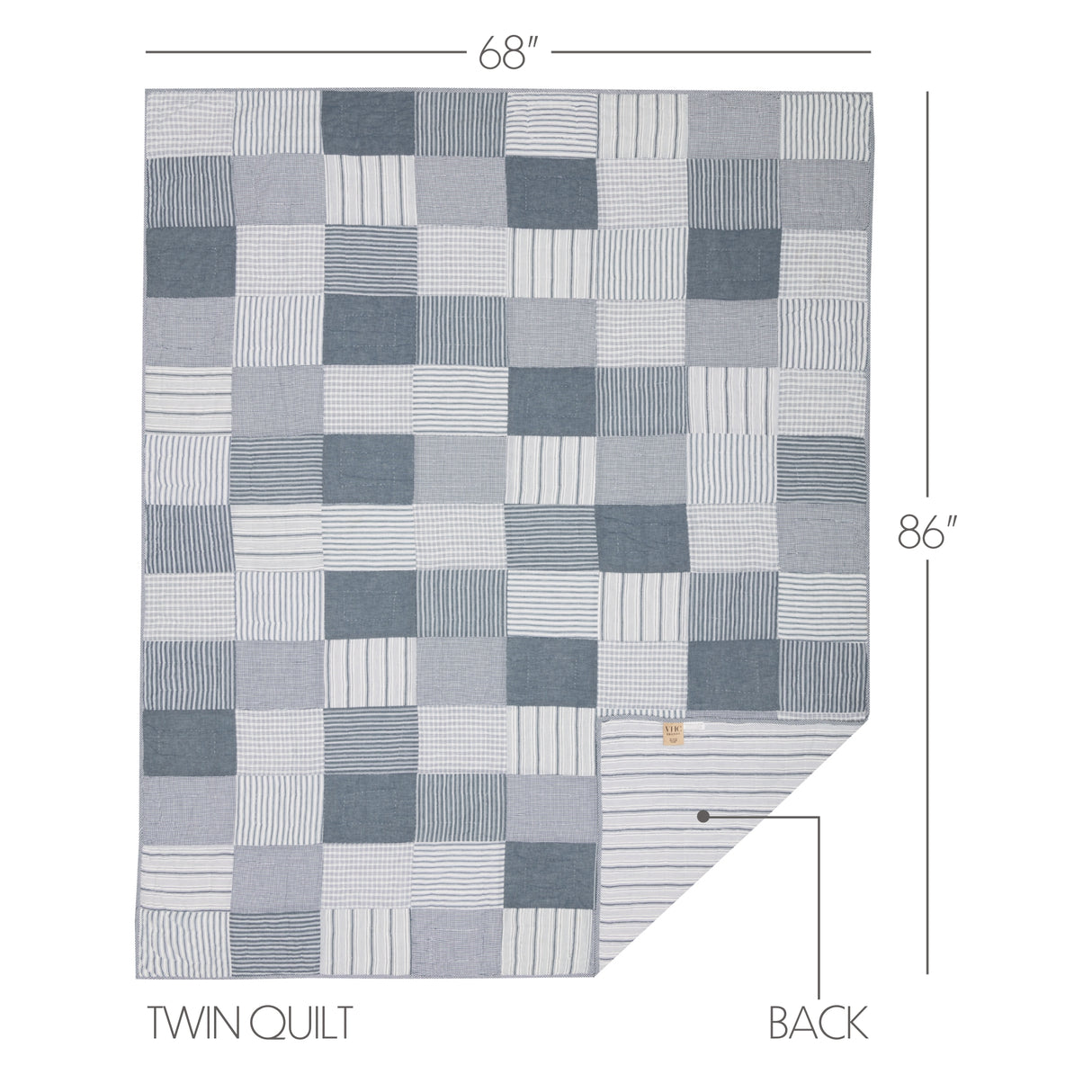 Sawyer Mill Blue 8 Piece Twin Quilt Set (1 Twin Quilt, 2 Standard Shams, 2 Standard Pillowcase, 2 Euro Shams, 1 Twin Bed Skirt)