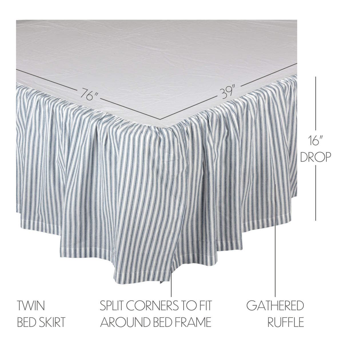 Sawyer Mill Blue 8 Piece Twin Quilt Set (1 Twin Quilt, 2 Standard Shams, 2 Standard Pillowcase, 2 Euro Shams, 1 Twin Bed Skirt)