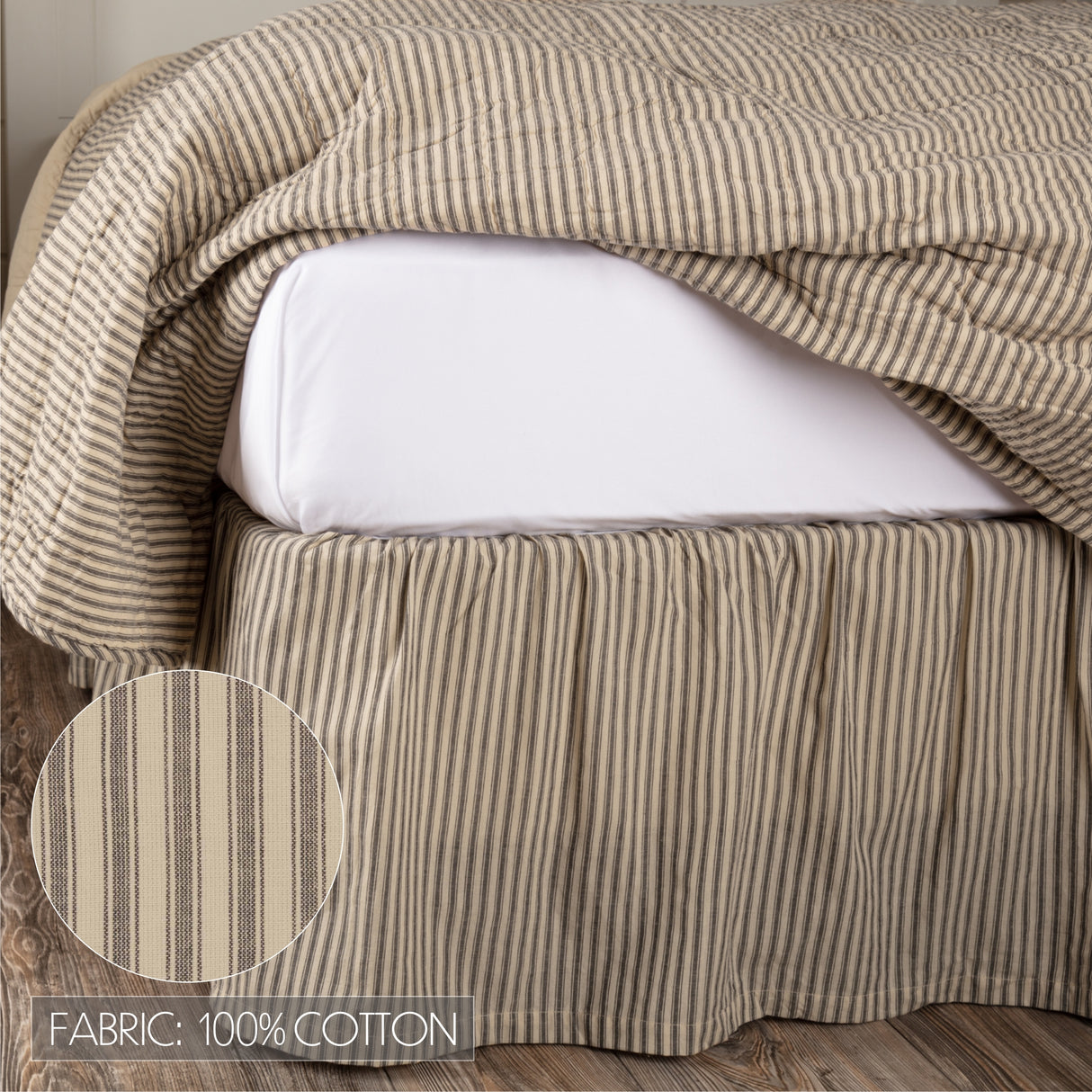 Sawyer Mill Charcoal 8 Piece King Quilt Set (1 King Quilt, 2 King Shams, 2 King Pillowcase, 2 Euro Shams, 1 King Bed Skirt)