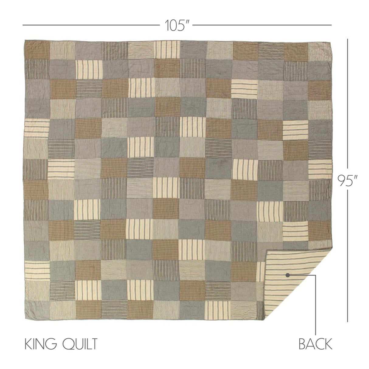 Sawyer Mill Charcoal 8 Piece King Quilt Set (1 King Quilt, 2 King Shams, 2 King Pillowcase, 2 Euro Shams, 1 King Bed Skirt)